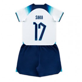 England Bukayo Saka #17 Hemmakläder Barn VM 2022 Kortärmad (+ Korta byxor)